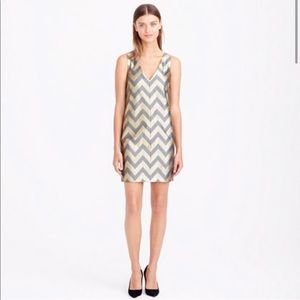 JCrew Collection Gilded Gold Chevron Dress